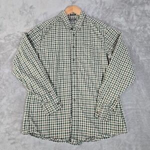 Eddie Bauer Shirt‎ Large Tall Green Plaid Button Down Relaxed Fit Gorpcore